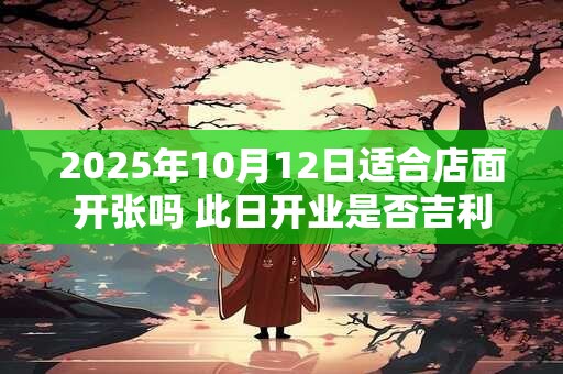 2025年10月12日适合店面开张吗 此日开业是否吉利