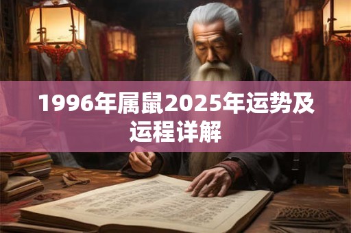 1996年属鼠2026年运势及运程详解