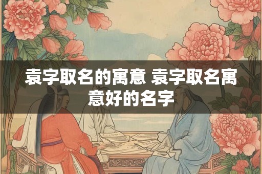袁字取名的寓意 袁字取名寓意好的名字