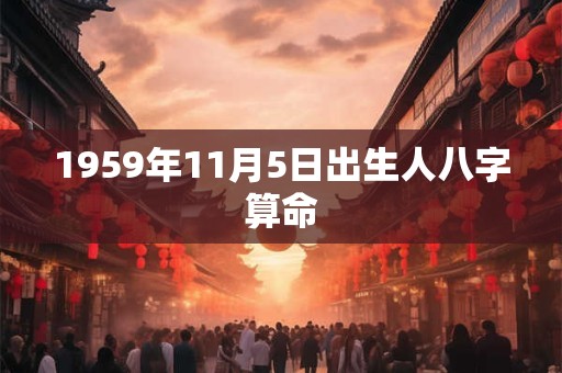 1959年11月5日出生人八字算命