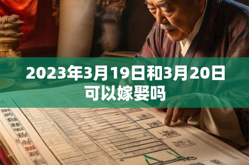 2023年3月19日和3月20日可以嫁娶吗