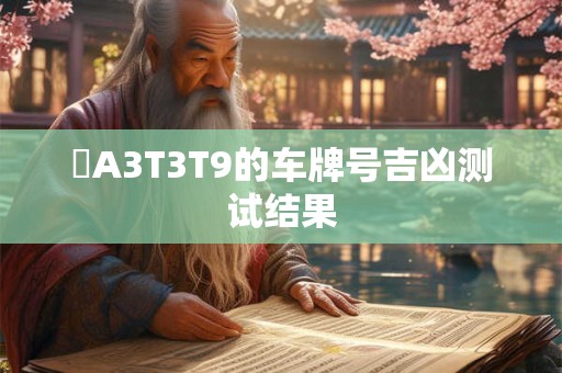 遼A3T3T9的车牌号吉凶测试结果