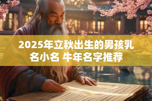 2025年立秋出生的男孩乳名小名 牛年名字推荐 2025年立秋出生的男孩乳名小名 牛年名字推荐