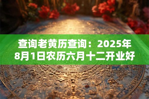 查询老黄历查询：2025年8月1日农历六月十二开业好不好