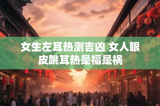 女生左耳热测吉凶 女人眼皮跳耳热是福是祸