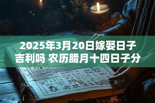 2025年3月20日嫁娶日子吉利吗 农历腊月十四日子分析