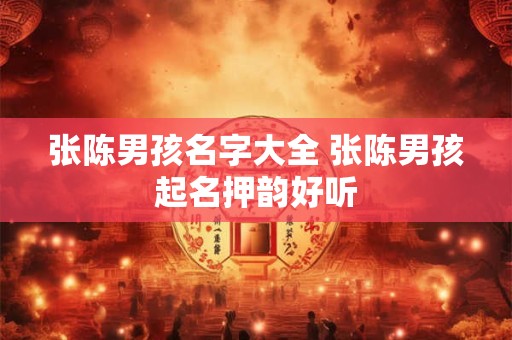 张陈男孩名字大全 张陈男孩起名押韵好听