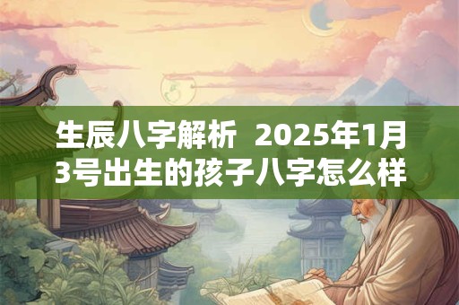 生辰八字解析  2025年1月3号出生的孩子八字怎么样