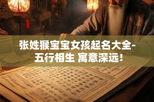 张姓猴宝宝女孩起名大全- 五行相生 寓意深远！