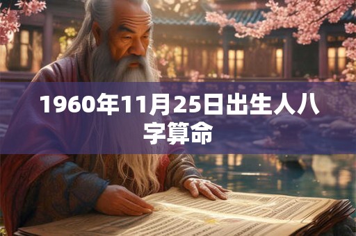 1960年11月25日出生人八字算命