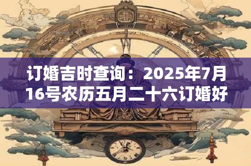 订婚吉时查询：2025年7月16号农历五月二十六订婚好吗