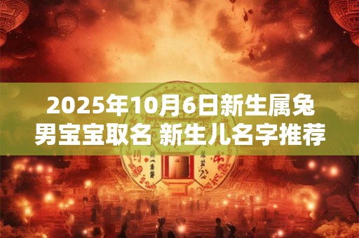 2025年10月6日新生属兔男宝宝取名 新生儿名字推荐