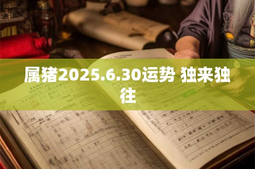 属猪2025.6.30运势 独来独往