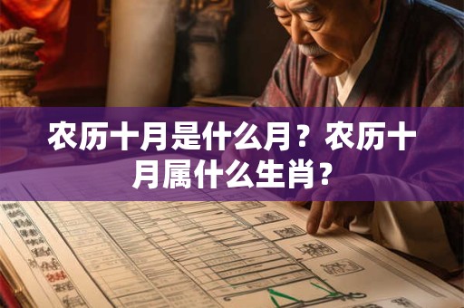 农历十月是什么月？农历十月属什么生肖？