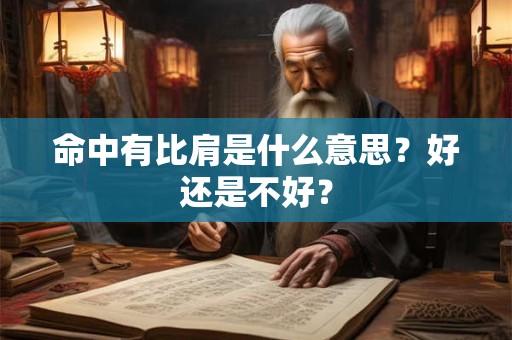命中有比肩是什么意思？好还是不好？