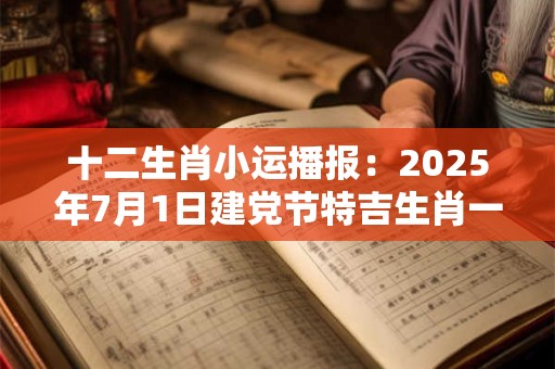 十二生肖小运播报：2025年7月1日建党节特吉生肖一览表