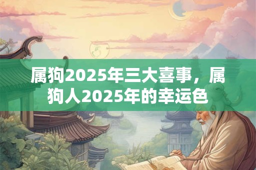 属狗2025年三大喜事，属狗人2025年的幸运色