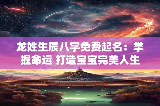 龙姓生辰八字免费起名：掌握命运 打造宝宝完美人生！