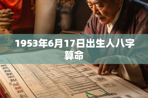 1953年6月17日出生人八字算命