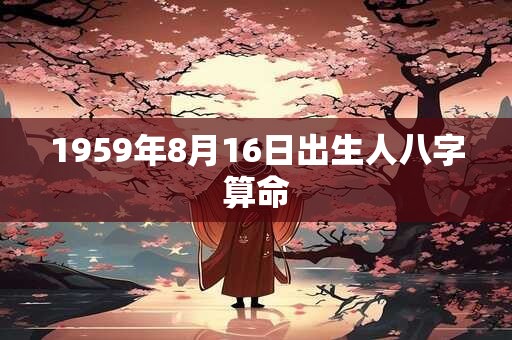 1959年8月16日出生人八字算命