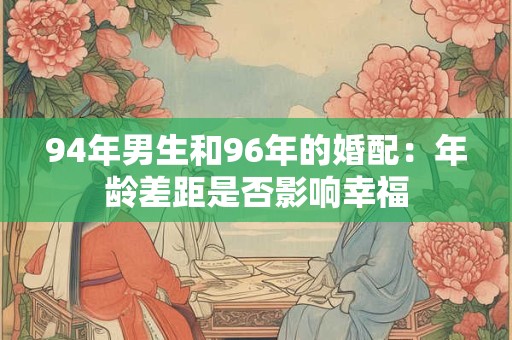 94年男生和96年的婚配：年龄差距是否影响幸福