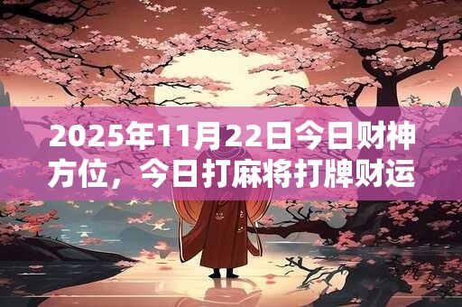 2025年11月22日今日财神方位，今日打麻将打牌财运方位