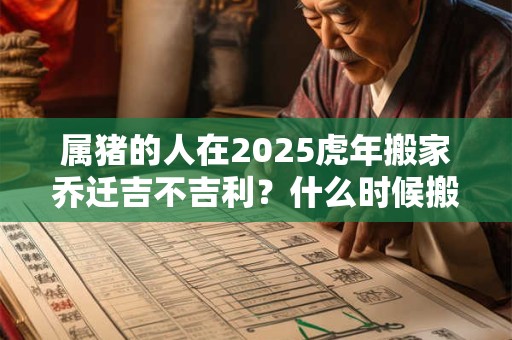 属猪的人在2025虎年搬家乔迁吉不吉利？什么时候搬家好