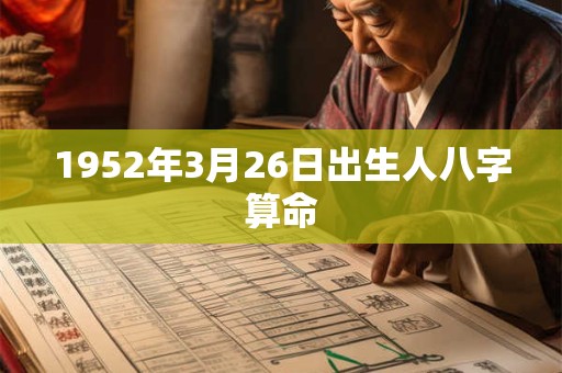 1952年3月26日出生人八字算命