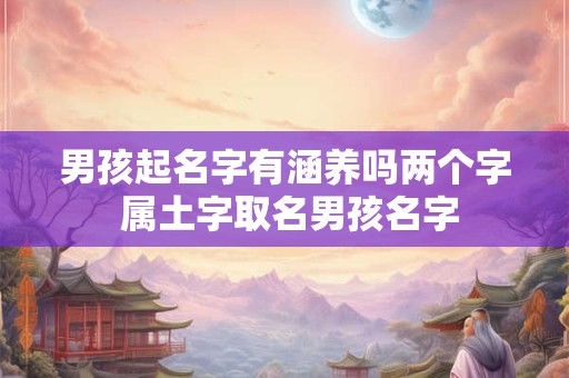 男孩起名字有涵养吗两个字 属土字取名男孩名字