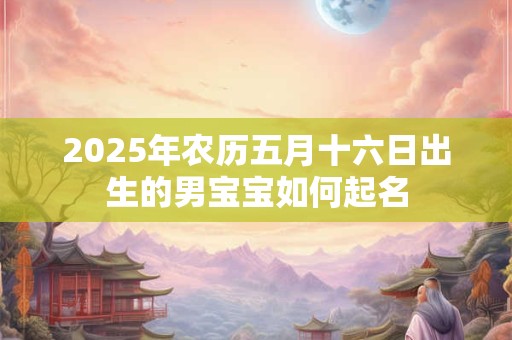 2025年农历五月十六日出生的男宝宝如何起名