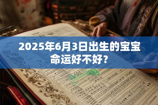 2025年6月3日出生的宝宝命运好不好？