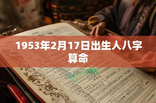 1953年2月17日出生人八字算命 1953年2月17日出生人八字算命