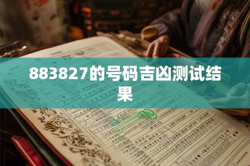 883827的号码吉凶测试结果