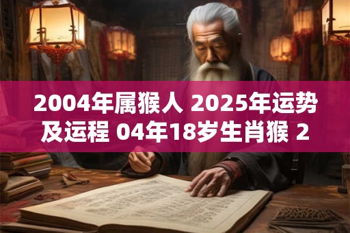 2004年属猴人 2025年运势及运程 04年18岁生肖猴 2025年每月运势