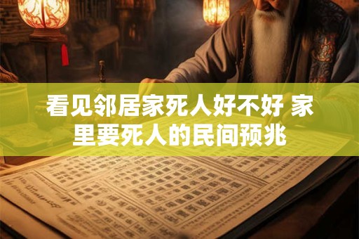 看见邻居家死人好不好 家里要死人的民间预兆