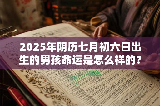 2025年阴历七月初六日出生的男孩命运是怎么样的？