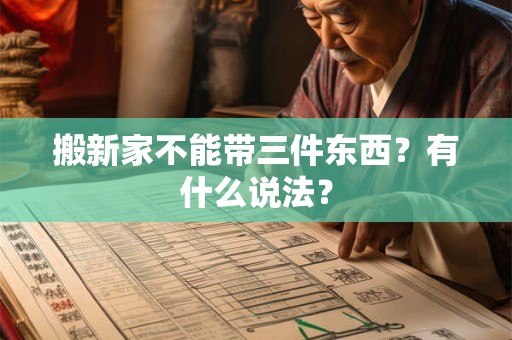 搬新家不能带三件东西?有什么说法? 搬新家不能带三件东西?有什么说法?
