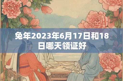 兔年2023年6月17日和18日哪天领证好