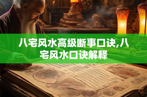 八宅风水高级断事口诀,八宅风水口诀解释