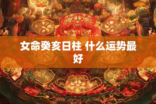 女命癸亥日柱 什么运势最好