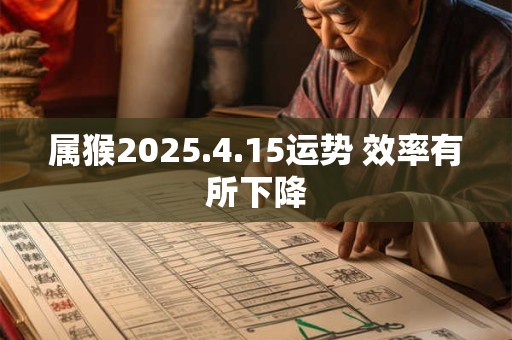 属猴2025.4.15运势 效率有所下降