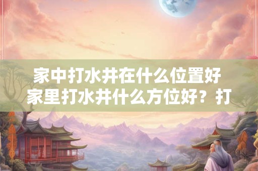 家中打水井在什么位置好 家里打水井什么方位好？打井风水位置的要点