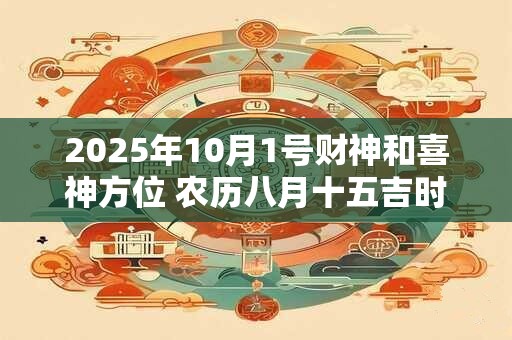 2025年10月1号财神和喜神方位 农历八月十五吉时查询
