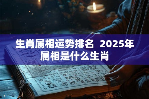 生肖属相运势排名  2025年属相是什么生肖