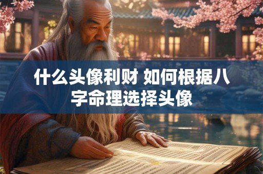 什么头像利财 如何根据八字命理选择头像