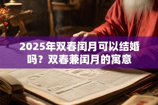 2025年双春闰月可以结婚吗？双春兼闰月的寓意