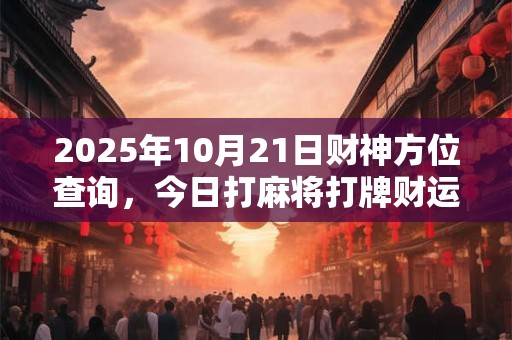 2025年10月21日财神方位查询，今日打麻将打牌财运方位