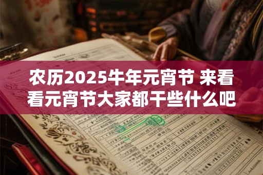 农历2025牛年元宵节 来看看元宵节大家都干些什么吧