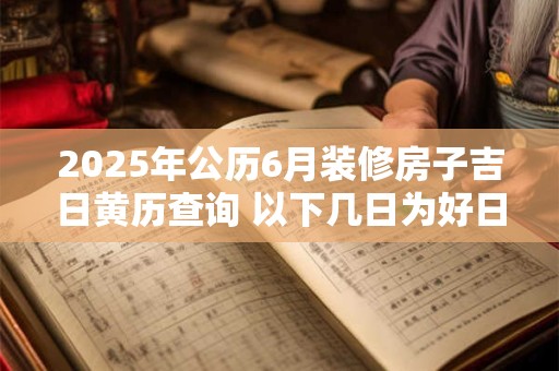 2025年公历6月装修房子吉日黄历查询 以下几日为好日子