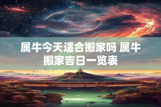 属牛今天适合搬家吗 属牛搬家吉日一览表